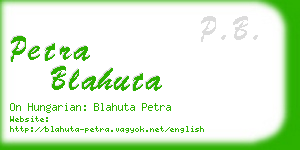 petra blahuta business card